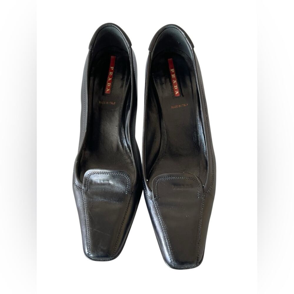 Prada Classic Black Leather Shoes Size:36.5/US:6.5 - Picture 2 of 6